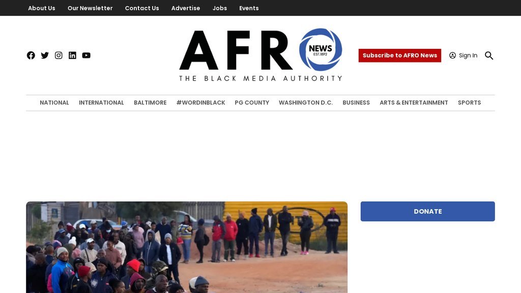 Screenshot of the The Afro website