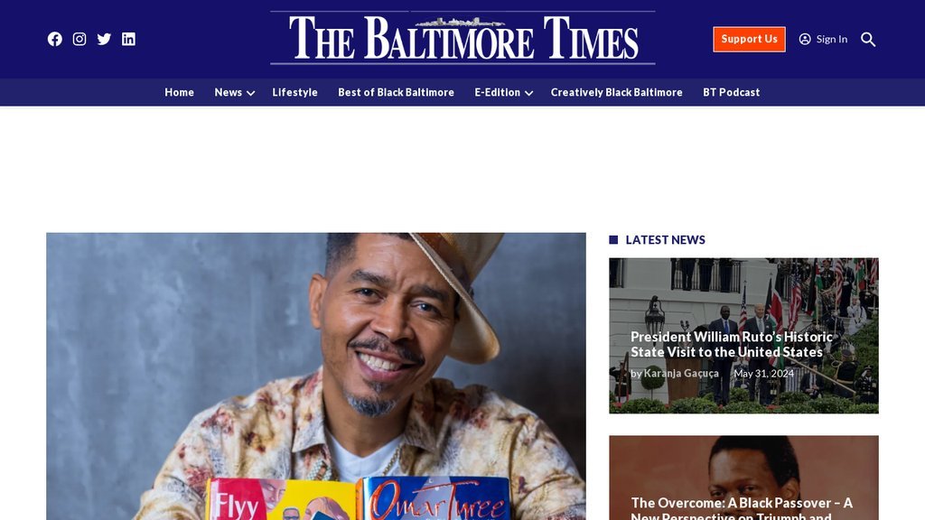 Screenshot of the The Baltimore Times website