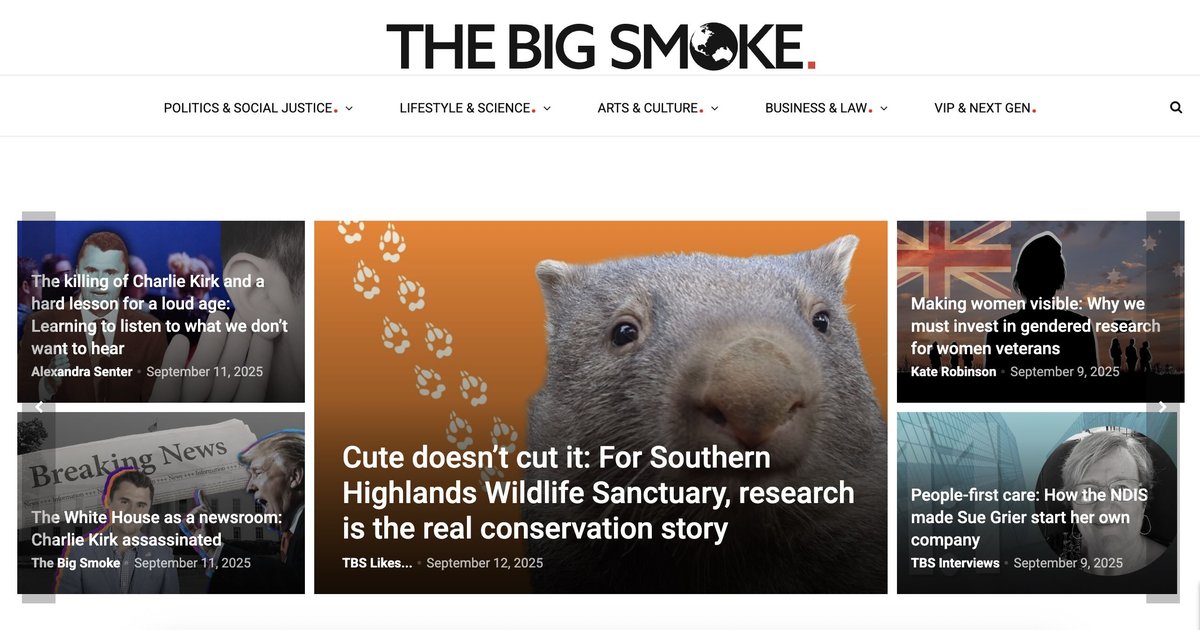 Screenshot of the The Big Smoke website