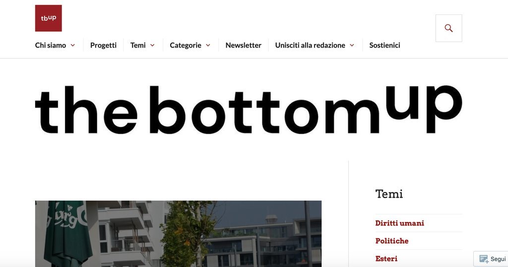 Screenshot of the The Bottom Up website