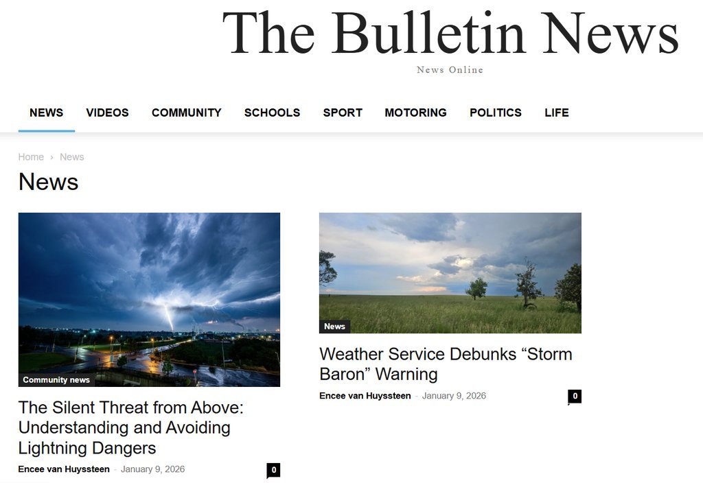 Screenshot of the The Bulletin News (PTY) Ltd website