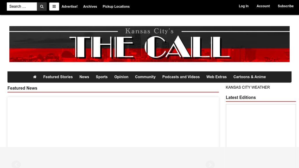 Screenshot of the The Call website
