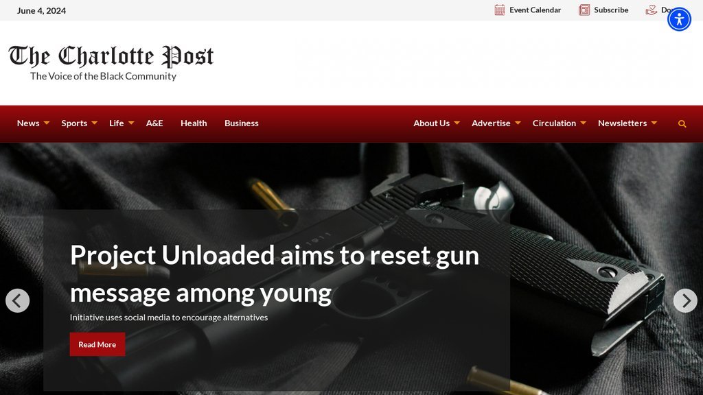 Screenshot of the The Charlotte Post website