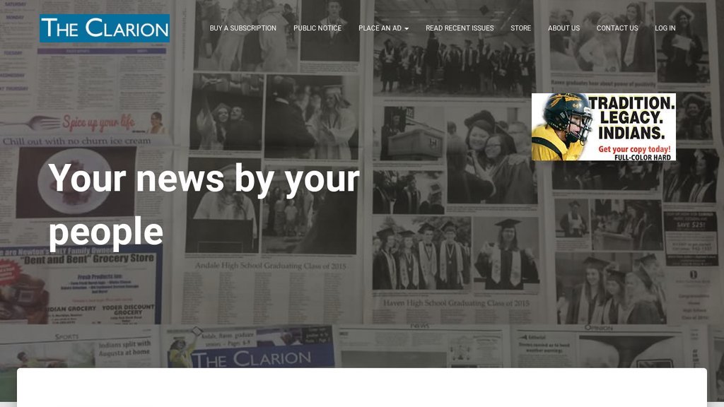 Screenshot of the The Clarion website