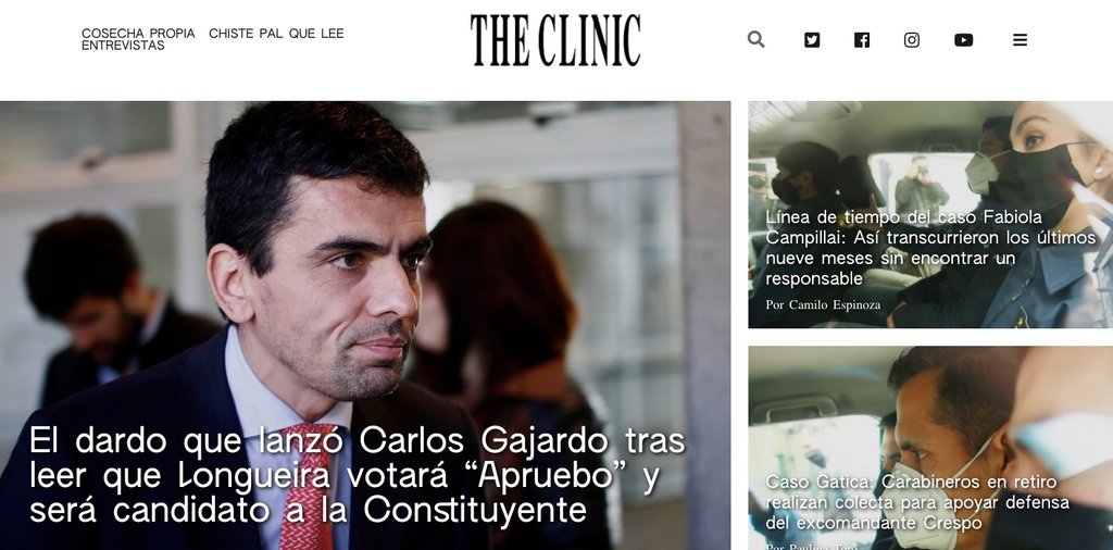 Screenshot of the The Clinic website