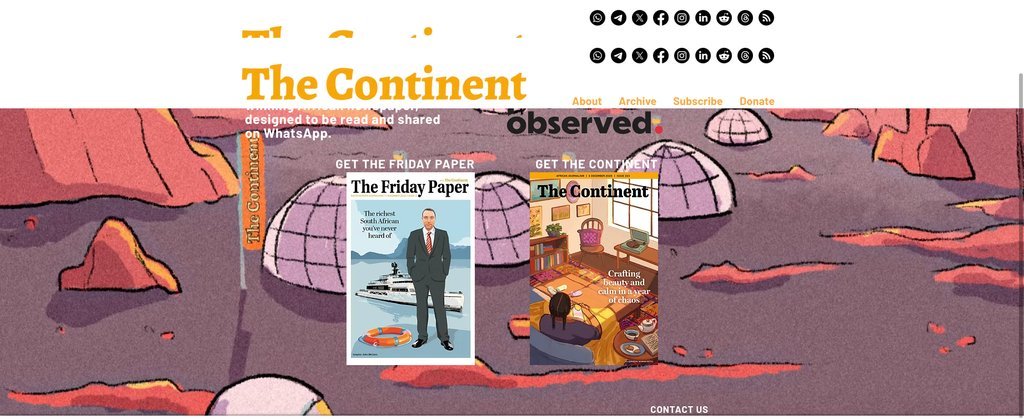 Screenshot of the The Continent website