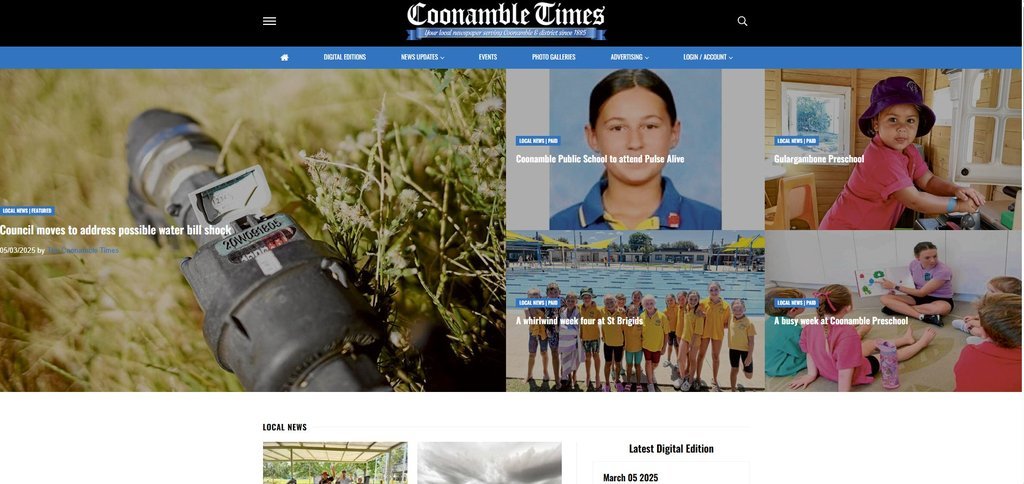 Screenshot of the The Coonamble Times website