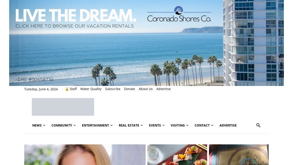 Screenshot of the The Coronado Times website