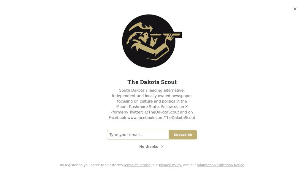 Screenshot of the The Dakota Scout website