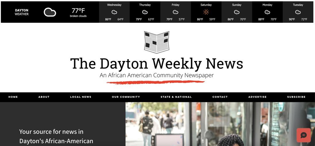 Screenshot of the The Dayton Weekly News website