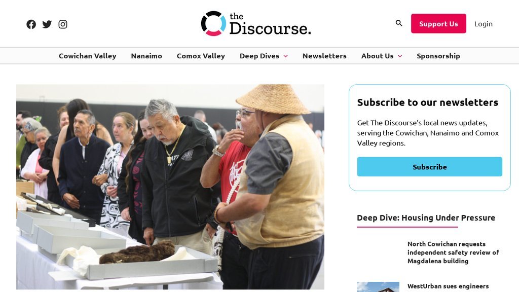 Screenshot of the The Discourse website