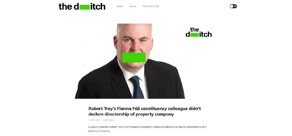Screenshot of the The Ditch website