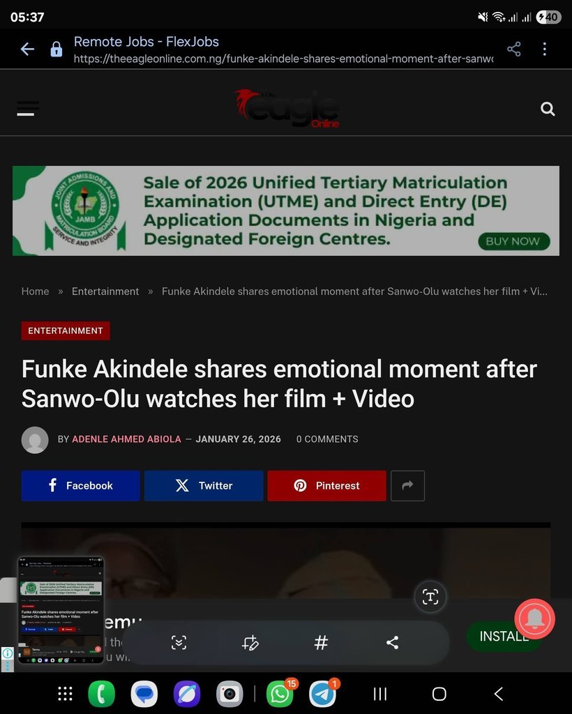 Screenshot of the The Eagle Online website