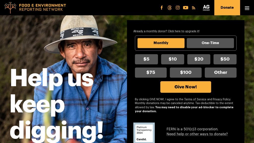 Screenshot of the The FERN website