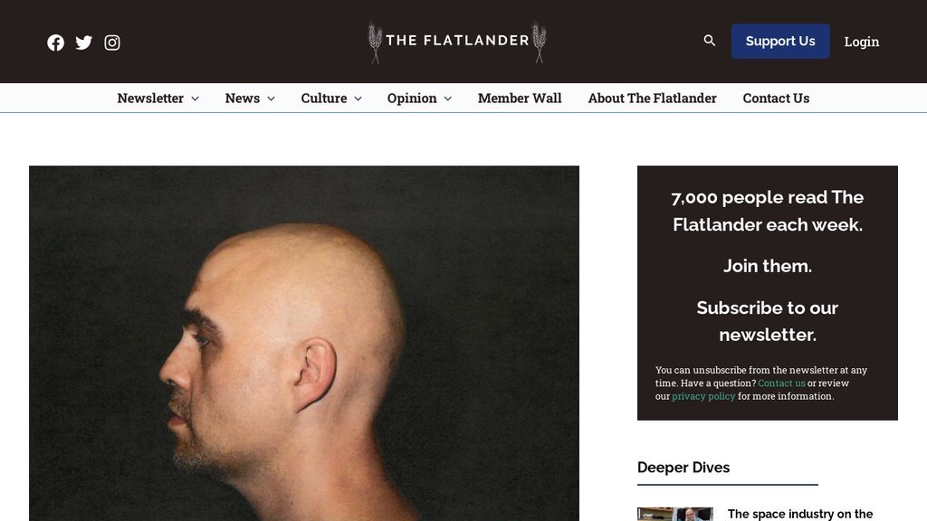 Screenshot of the The Flatlander website