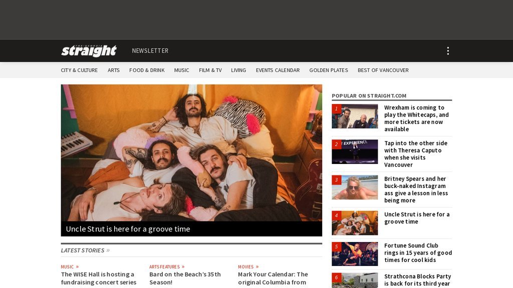 Screenshot of the The Georgia Straight website