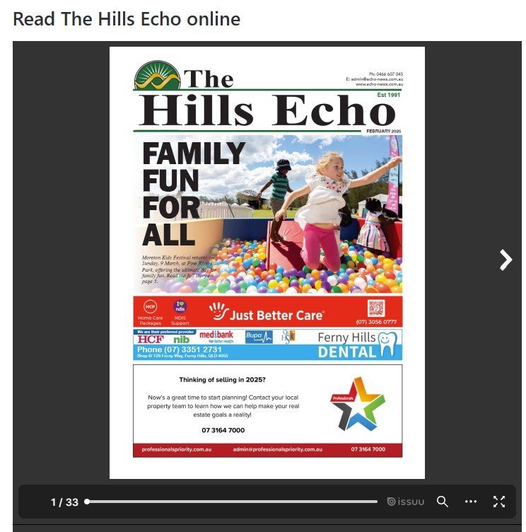 Screenshot of the The Hills Echo website