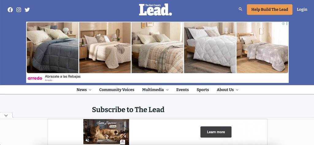 Screenshot of the The Kerr County Lead website