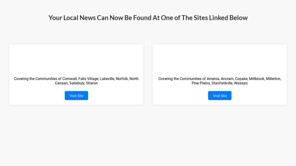 Screenshot of the The Lakeville Journal Company website