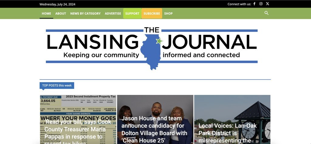 Screenshot of the The Lansing Journal website