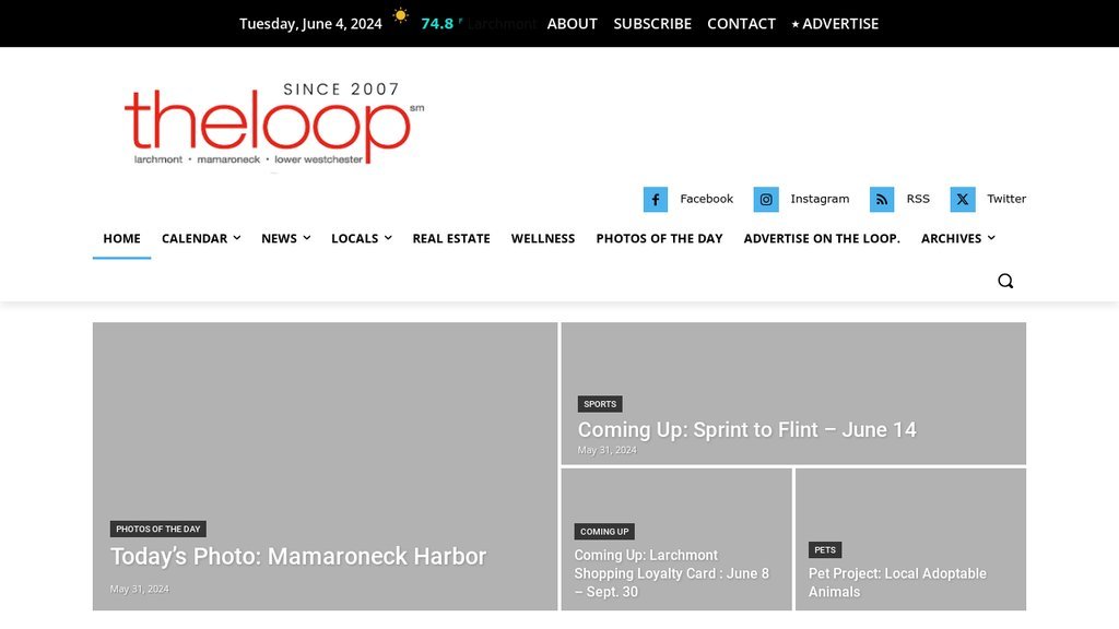 Screenshot of the The Larchmont Loop website