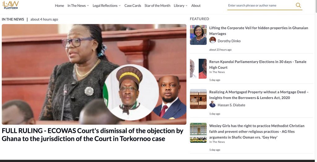 Screenshot of the The Law Platform website