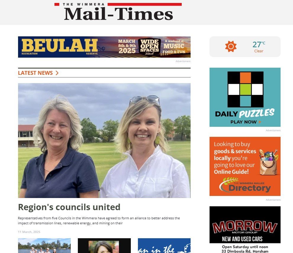 Screenshot of the The Mail-Times website
