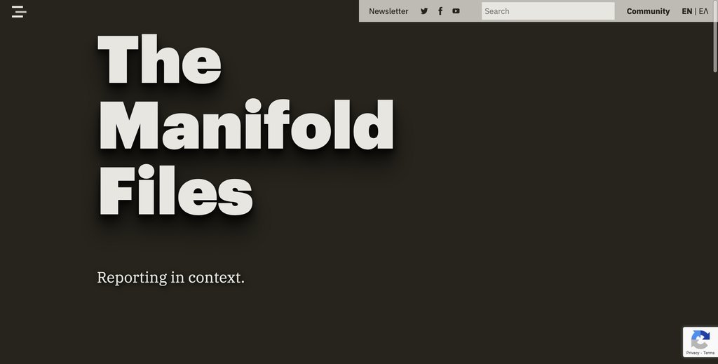 Screenshot of the The Manifold website