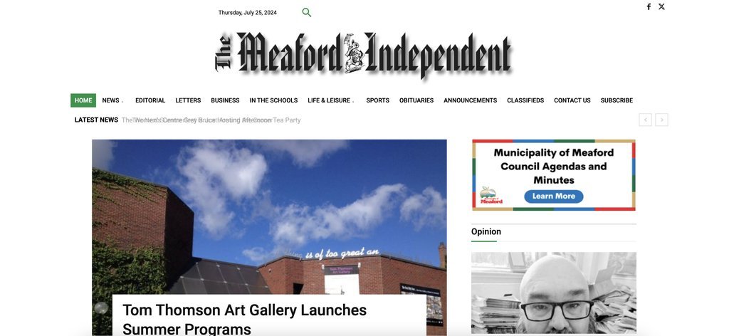 Screenshot of the The Meaford Independent website