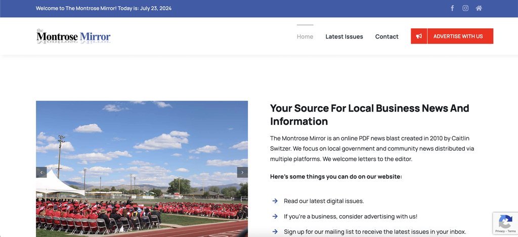 Screenshot of the The Montrose Mirror website