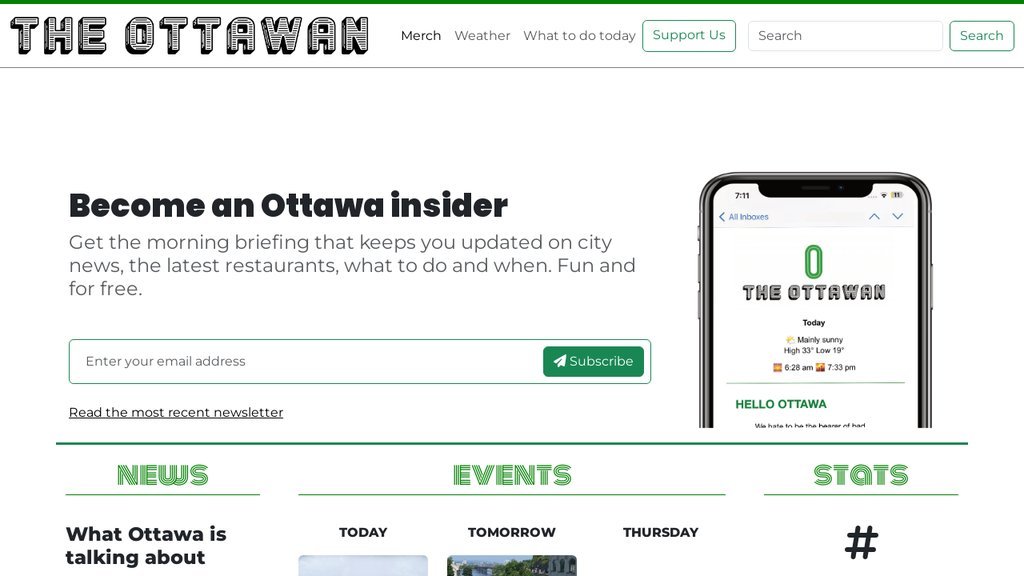 Screenshot of the The Ottawan website