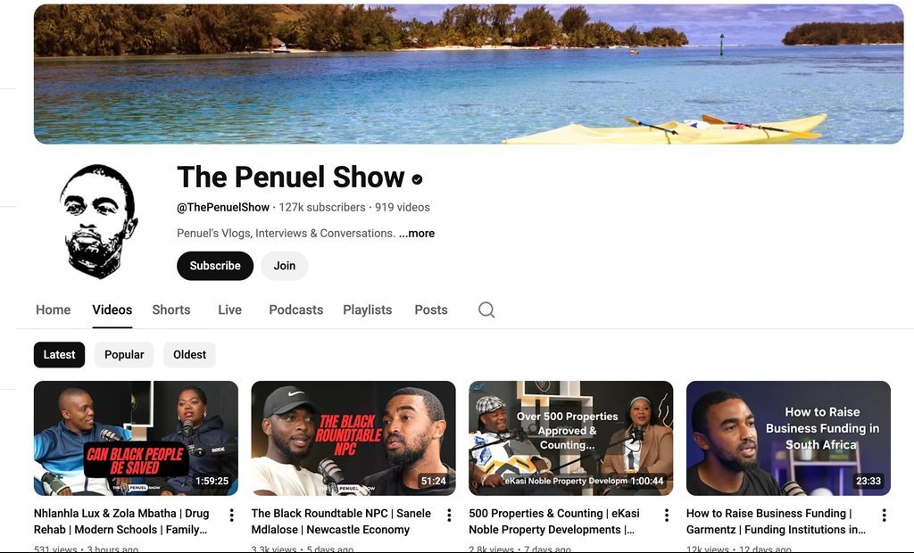 Screenshot of the The Penuel Show website