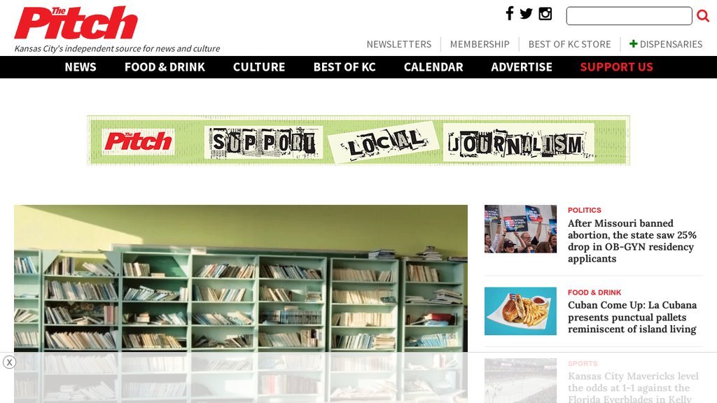 Screenshot of the The Pitch website