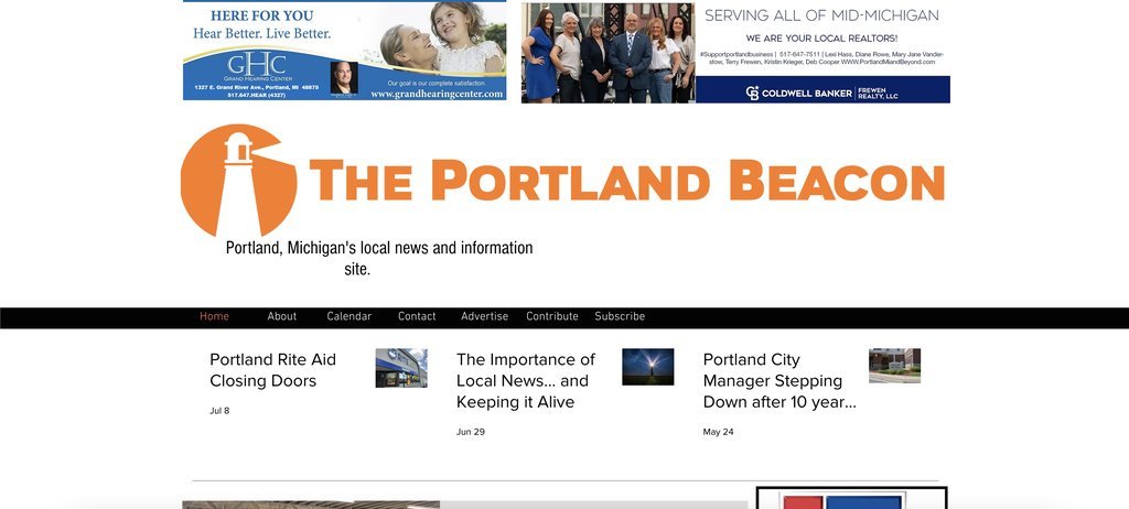 Screenshot of the The Portland Beacon website