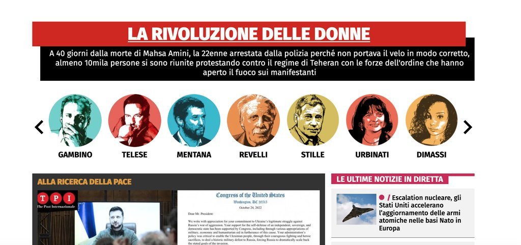 Screenshot of the The Post Internazionale website