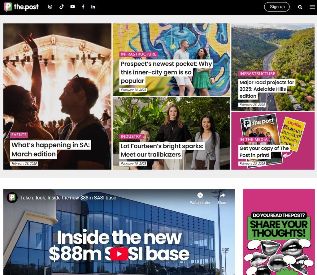 Screenshot of the The Post website
