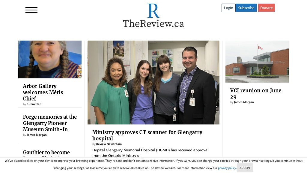 Screenshot of the The Review website
