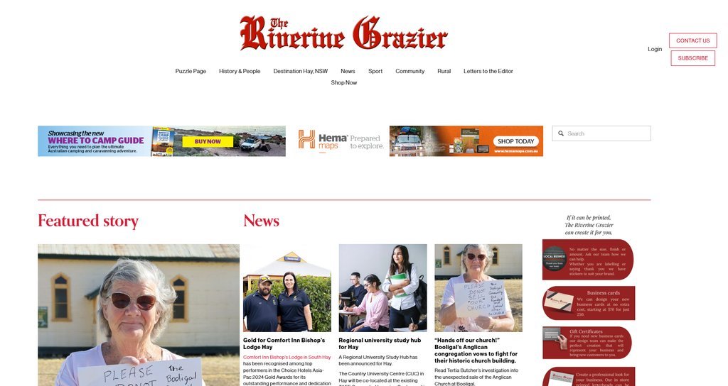 Screenshot of the The Riverine Grazier website