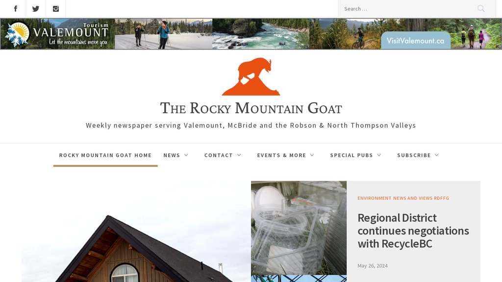 Screenshot of the The Rocky Mountain Goat website
