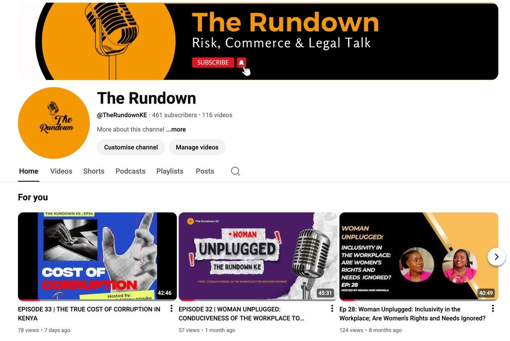 Screenshot of the The Rundown_ke website