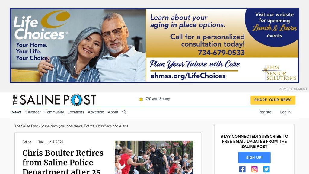 Screenshot of the The Saline Post website
