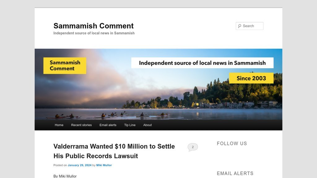 Screenshot of the The Sammamish Comment website
