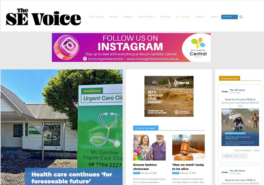 Screenshot of the The SE Voice website