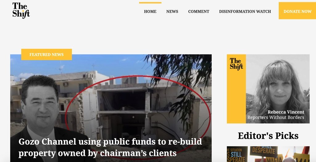 Screenshot of the The Shift website
