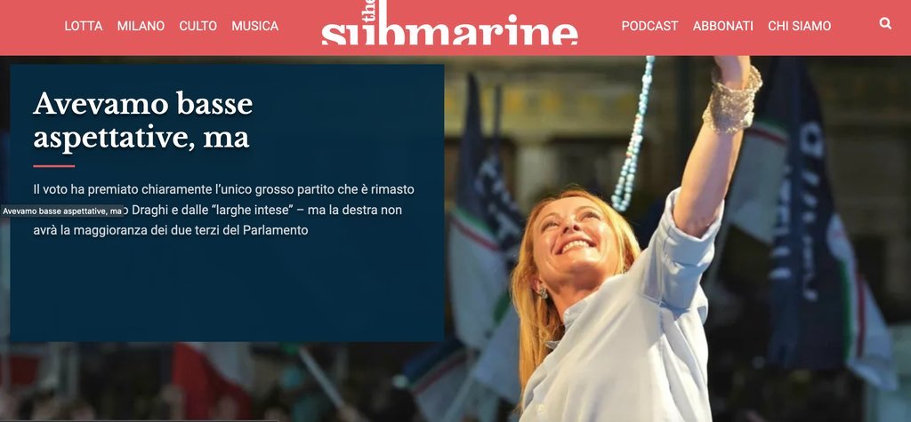 Screenshot of the The Submarine website