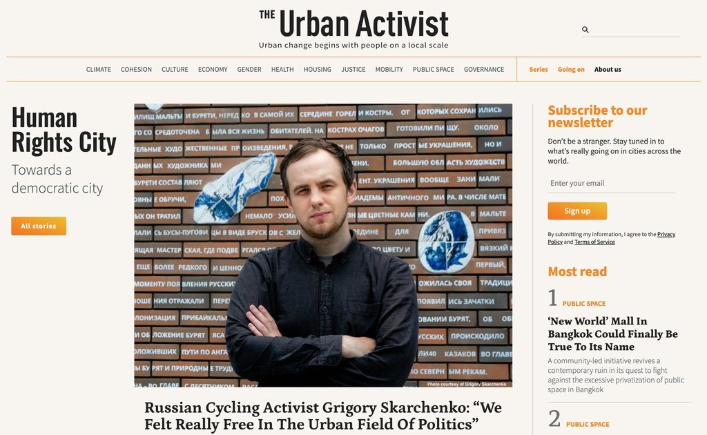 Screenshot of the The Urban Activist website