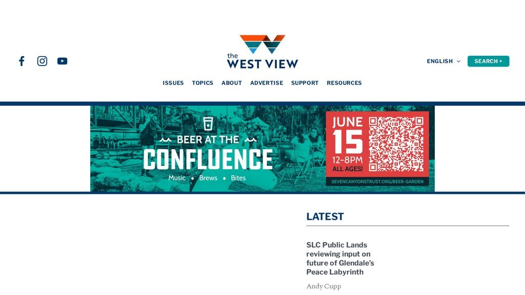 Screenshot of the The West View website