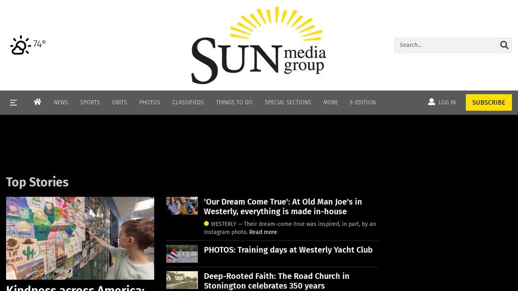 Screenshot of the The Westerly Sun website