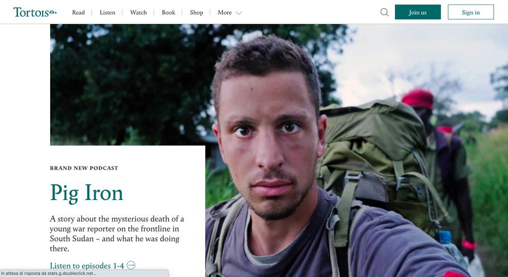 Screenshot of the Tortoise website