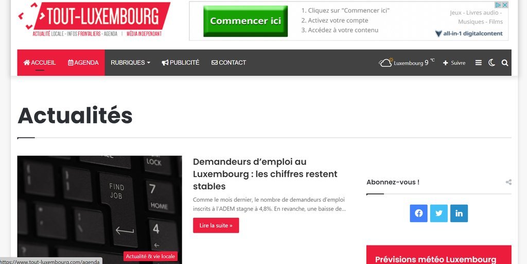 Screenshot of the Tout-Luxembourg.com website